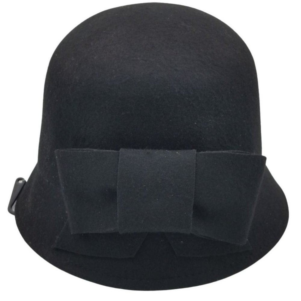 NWOT- Beautiful 100% Wool Bowknot Bowler/Cloche Hat One Size Fits Most